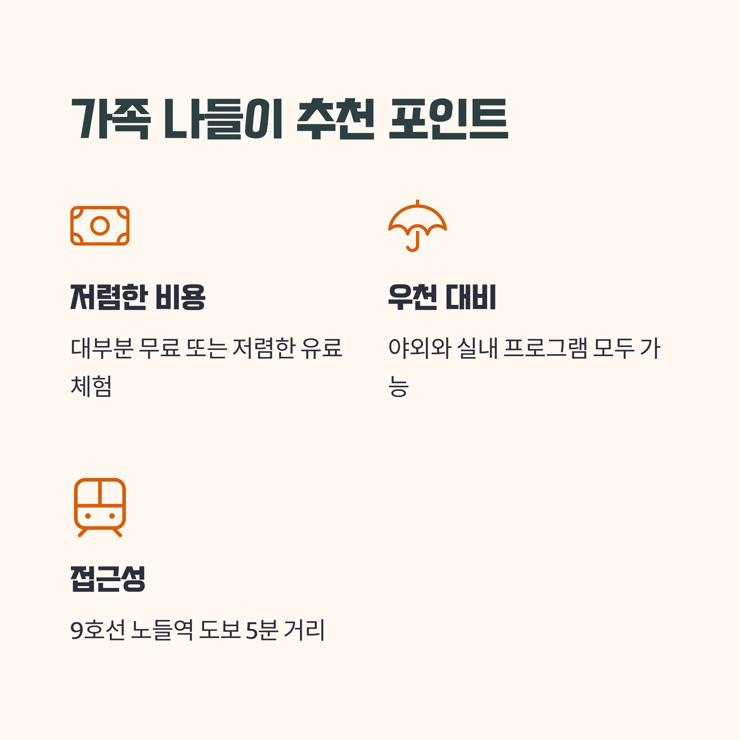 가족 나들이 추천 포인트