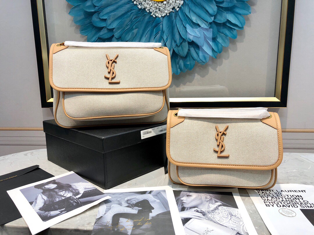 [SAINT LAURENT] 입생로랑 코튼 캔버스 니키백 633150HZD7W9369 (2 SIZE)