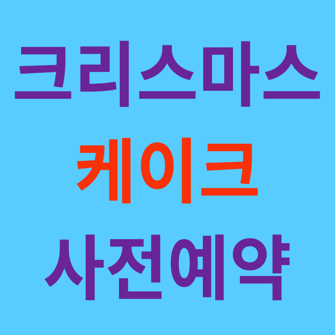 크리스마스 케이크 사전예약