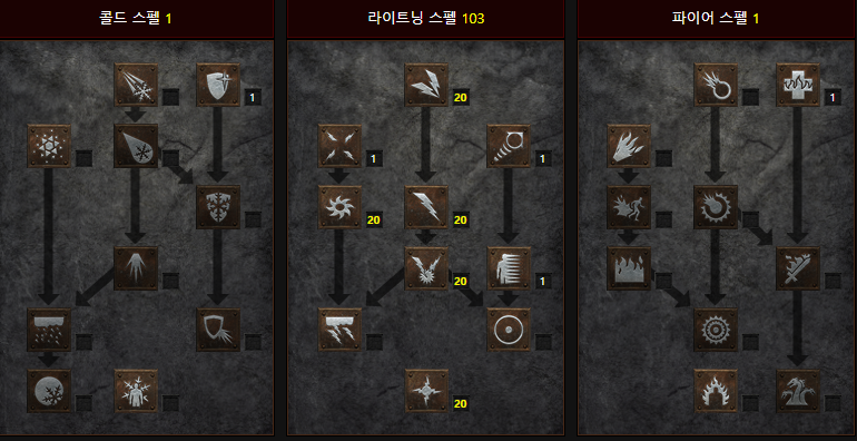  [디아블로2:레저렉션/디아2/디아블로2] 체라소서리스 스킬트리