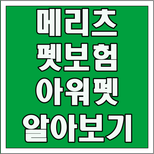 메리츠 펫보험 아워펫 알아보기 글씨 썸네일