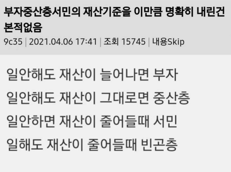  나는 중산층 인가? - 상편