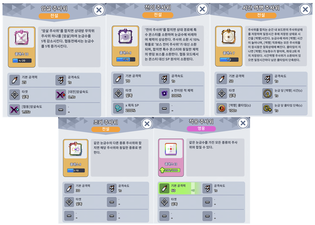 랜덤 다이스 공략] 협동 모드 지원용(서폿) 덱과 딜러용 덱 추천