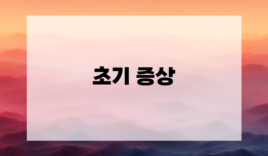 초기 증상