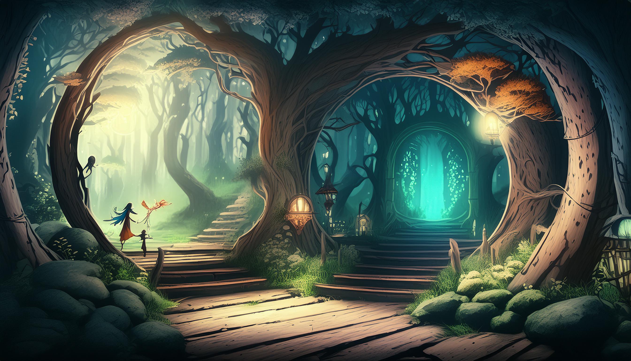 Fairy house and mysterious forest