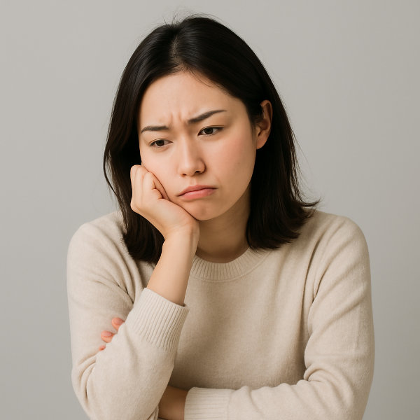 고민중인 여성 이미지