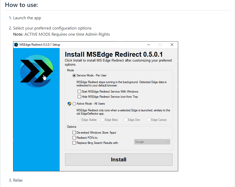 윈도우11 기본브라우저 설정 도구 MSEdgeRedirect 캡처1