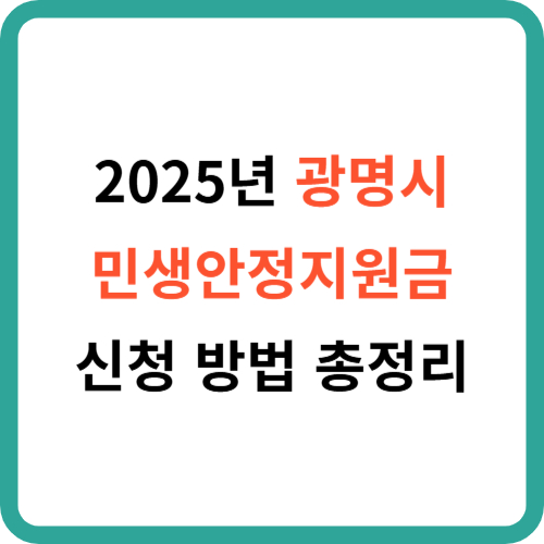 2025년 광명시 민생안정지원금 신청 방법 총정리 썸네일