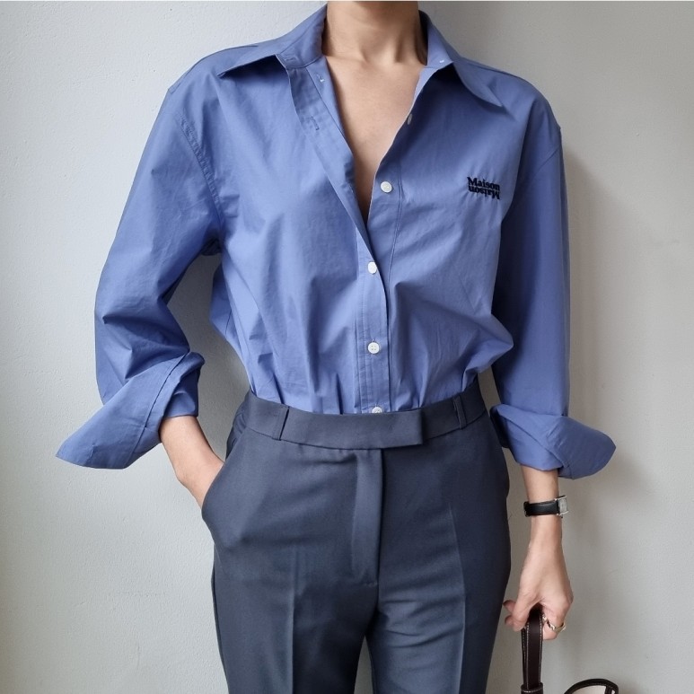 색상 배색 품절상품과 배송지연안내 - 메종셔츠 ( 블루색상 17