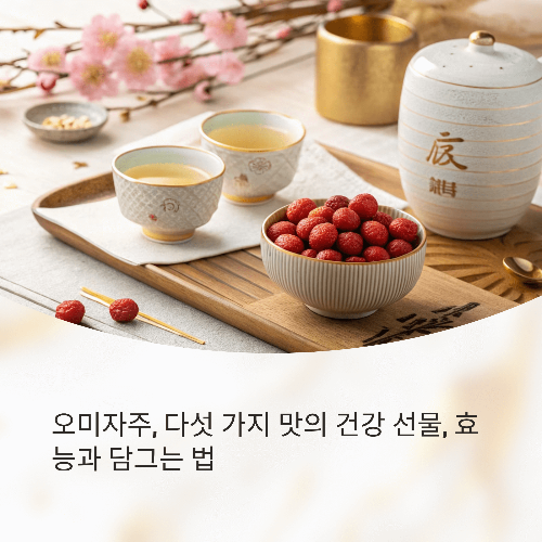 오미자주, 다섯 가지 맛의 건강 선물, 효능과 담그는 법