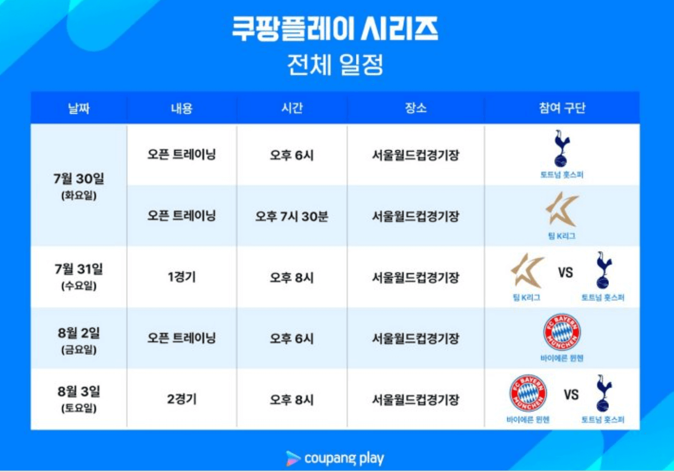 토트넘 뮌헨 취소표 티켓 예매 방법