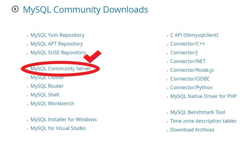 MySQL Community Server 선택 사진