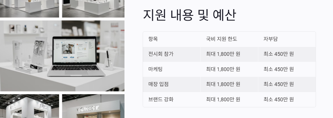 지원 내용 및 예산
