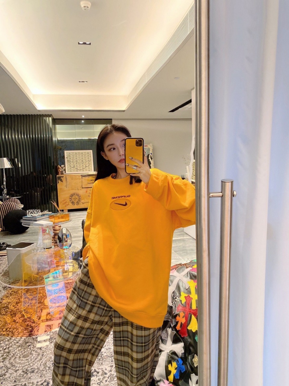  [SUPREME x NIKE] 슈프림 X 나이키 로고 크루넥 스웨트 셔츠 맨투맨 티셔츠 (3 COLOR)