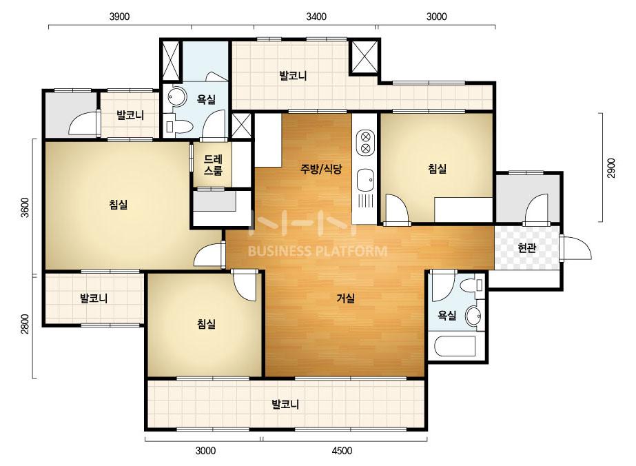 마포 래미안 푸르지오 아파트-주택형안내-기본형-84B