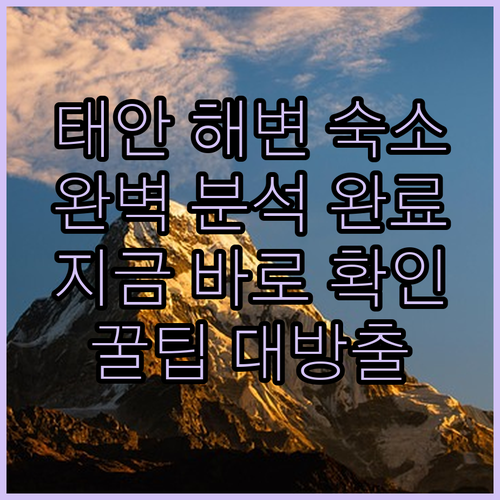 태안 해변 근처 숙소 완벽 분석 지금