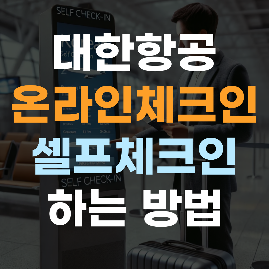 대한항공 키오스크에서 셀프 체크인 하는 남성