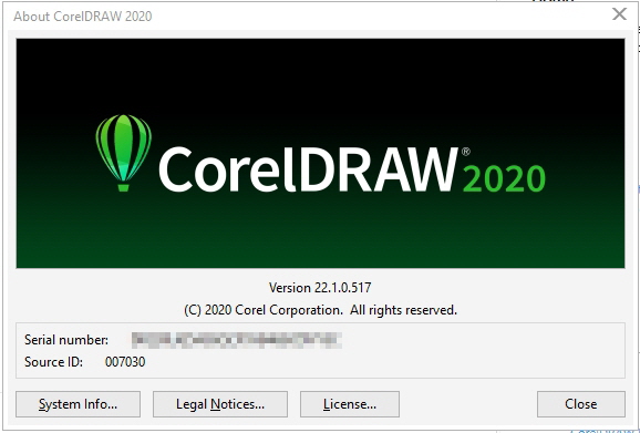 serial number corel draw 2020