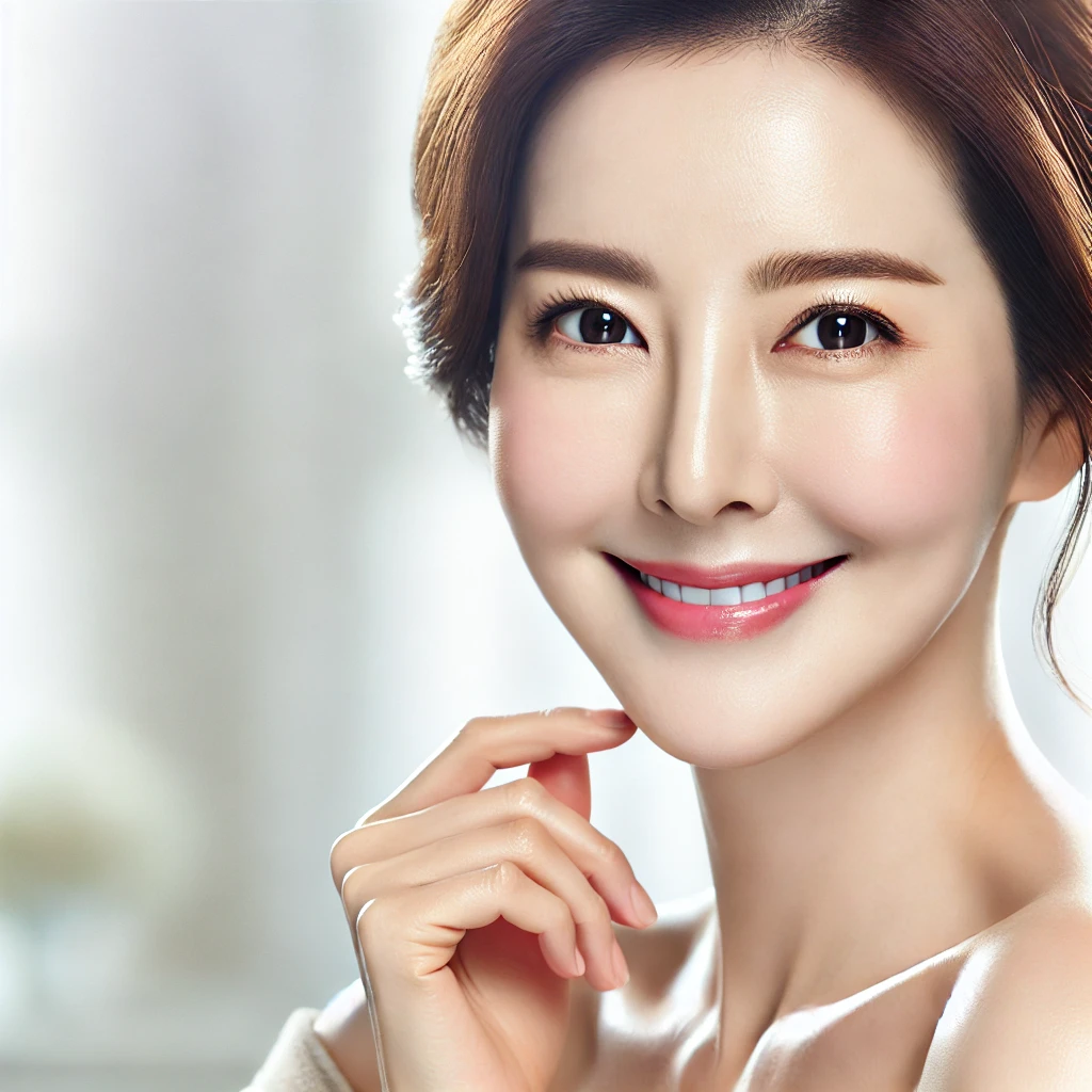 탄력 있는 피부를 유지하는 40대 여성의 모습