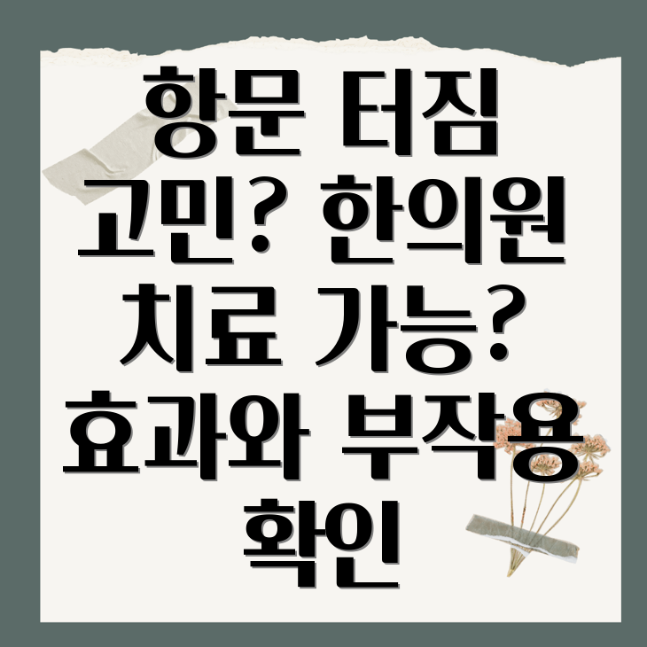 한의원 치질 치료