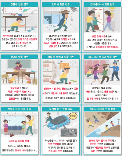 지진대피요령
평상시지진대비요령
지진대처요령