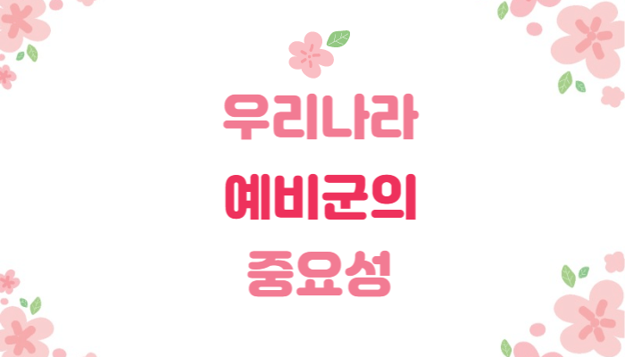  우리나라 예비군의 중요성