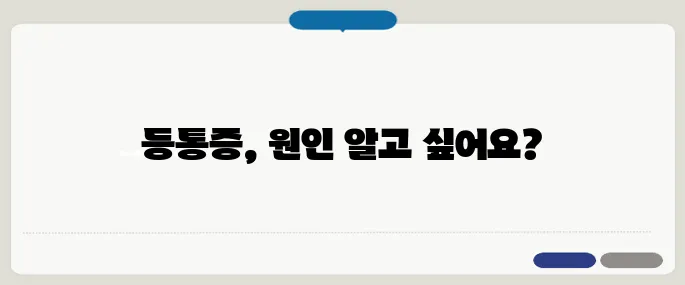 등짝이 아픈 이유 자세? 내장? 원인 총정리