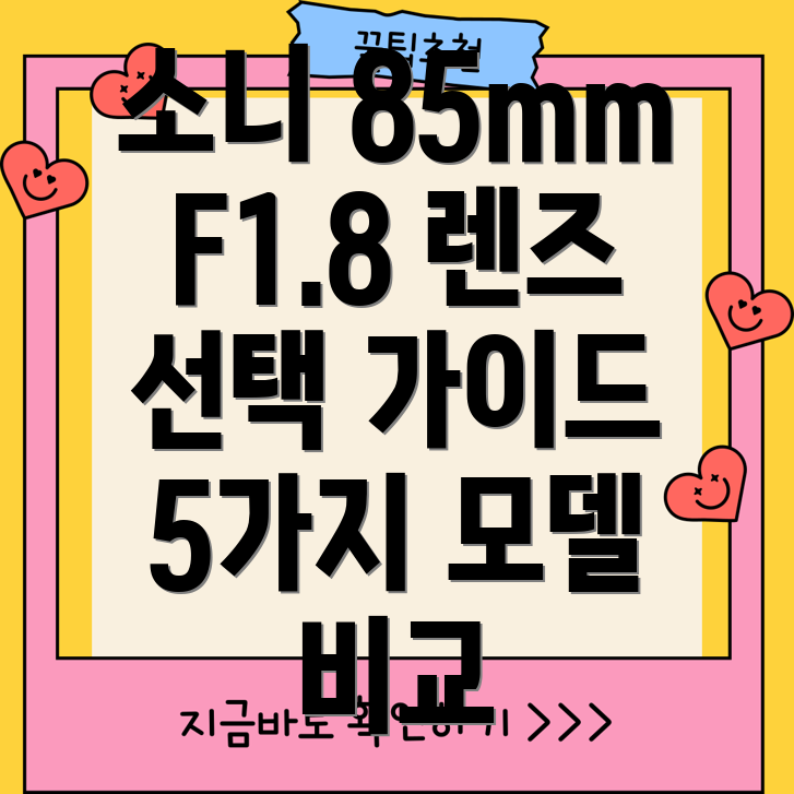 소니85mmF18렌즈선택가이드및상세분석5가지모델비교