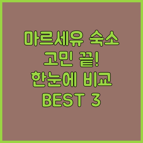 마르세유 숙소 고민 끝! 소피텔부터 