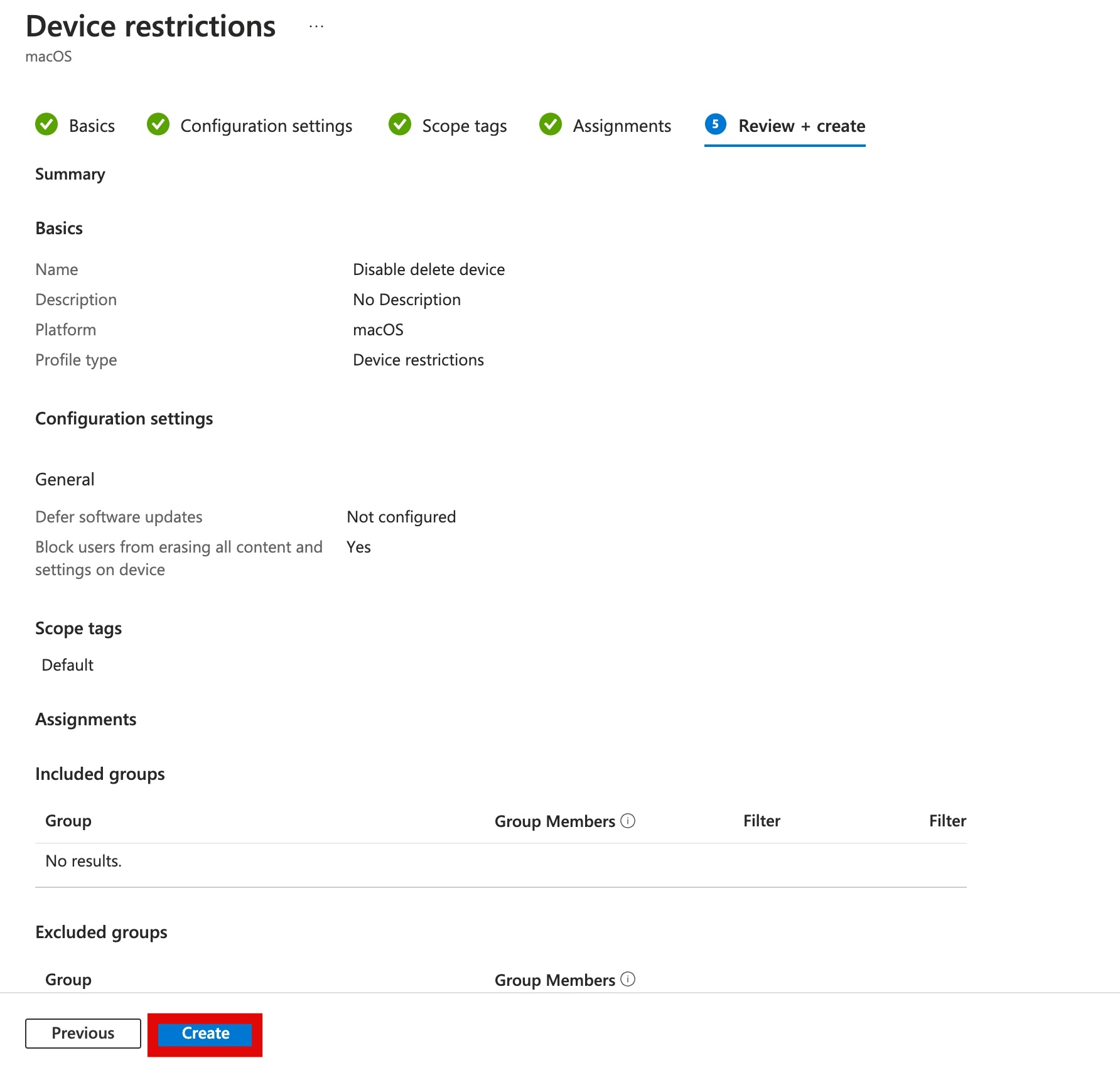 Intune profile