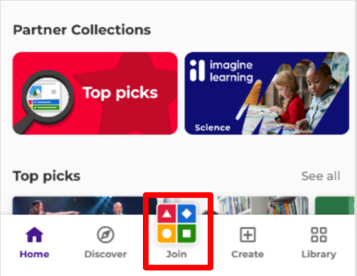 앱을 통해서도 카훗에 참여가 가능하다.