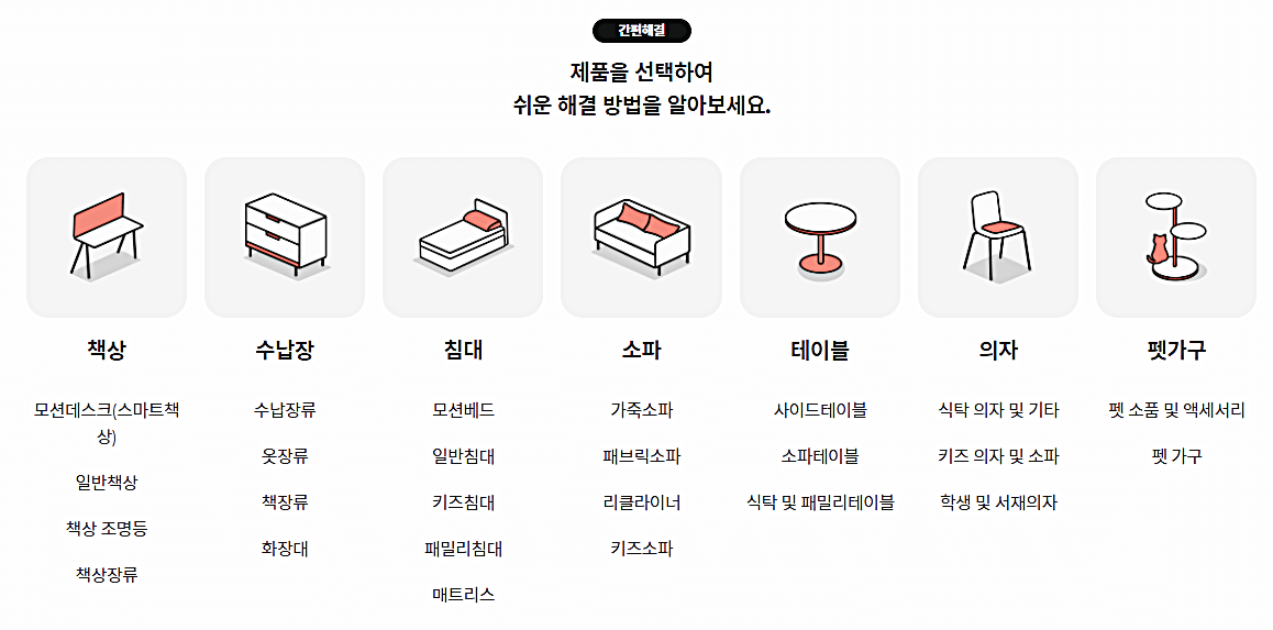일룸 제품 선택하기