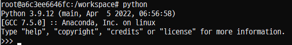 python 환경 진입