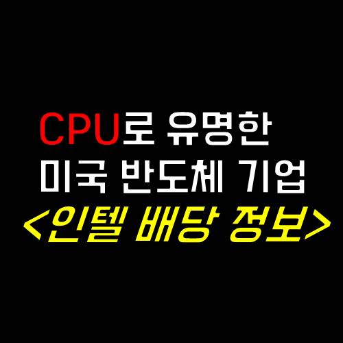  미국 반도체 관련주 인텔의 배당(2.47%)에 대해 알아야 할것...