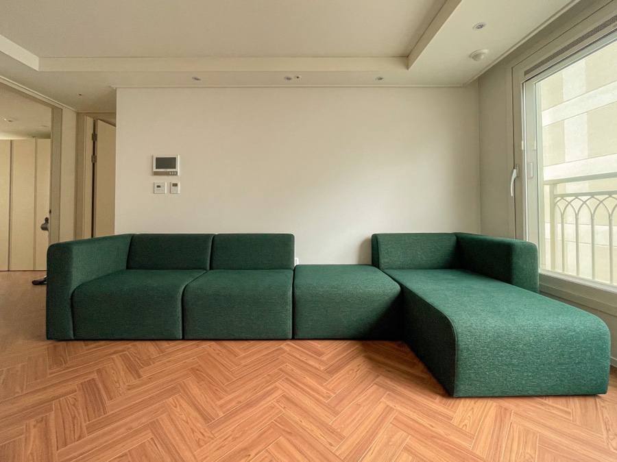 모듈소파 set3(딥그린색) 내돈내산 후기 [신혼집인테리어] 비아인키노 쇼룸방문/ 브레드 9