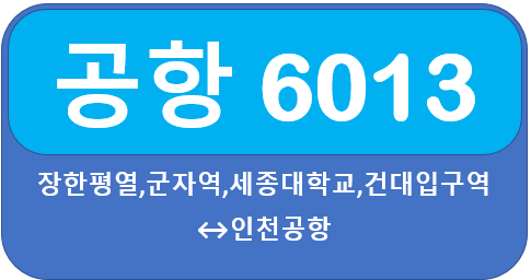  공항버스 6013 시간표, 요금, 건대,군자역,면목동에서 인천공항