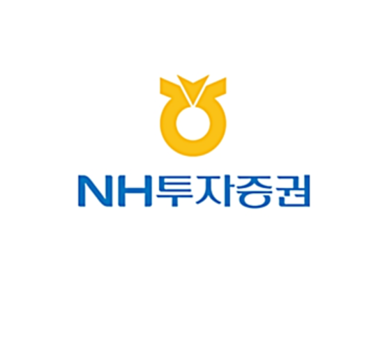 NH투자증권 로고 노란마크와 파란글자