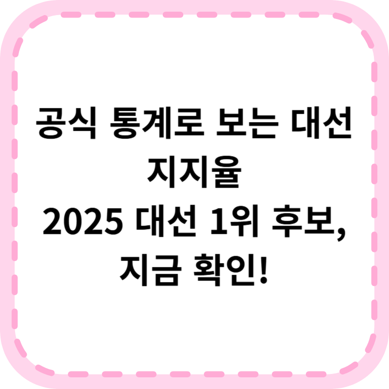 대선 지지율 순위 여론조사 조회방법 (+현재 1위는)