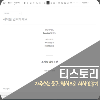  블로그 초보의 티스토리에서 서식 만들기