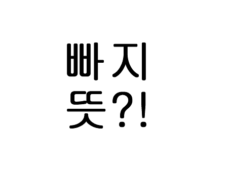  빠지 뜻?!