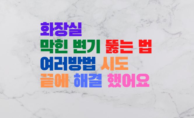  화장실 막힌 변기 뚫는 법 여러방법 시도 끝에 해결 했어요