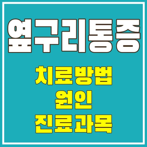 옆구리통증 치료방법 원인 진료과목
