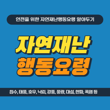 자연재난행동요령 항목별 정리 태풍 한파 지진 황사 등 24개 행동 방법 확인하기 국민안전재난포털 썸네일