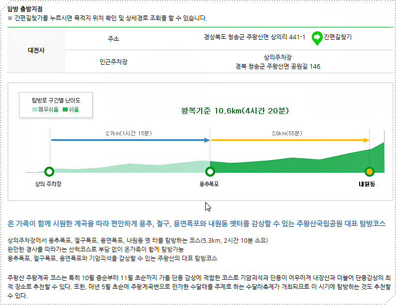 주왕산 등산코스 주왕계곡