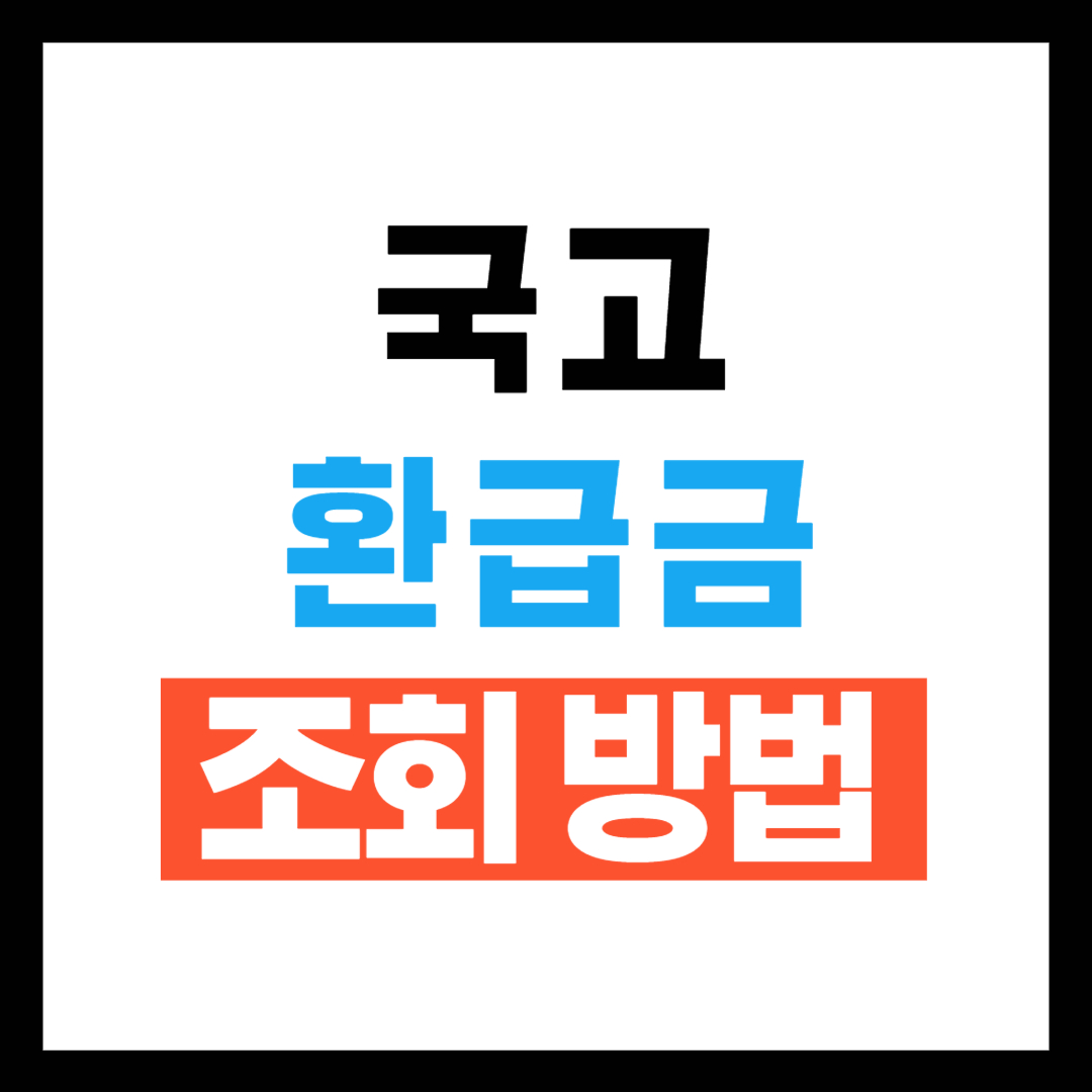 국고 환급금 조회방법