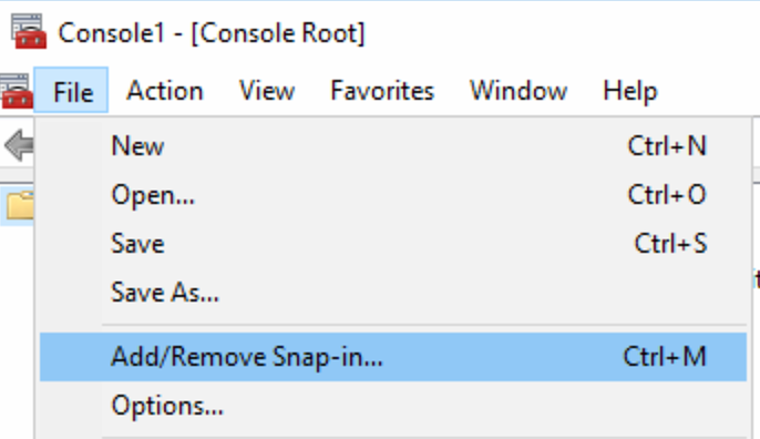 Add Remove Snap-in으로 진입