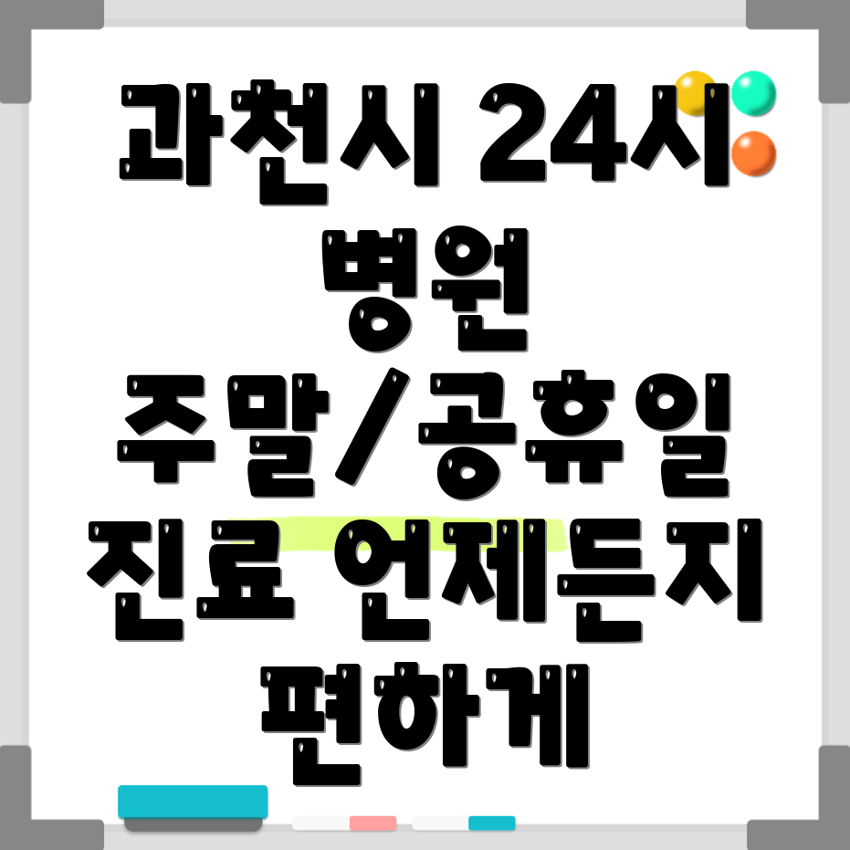 과천시 원문동 24시 병원