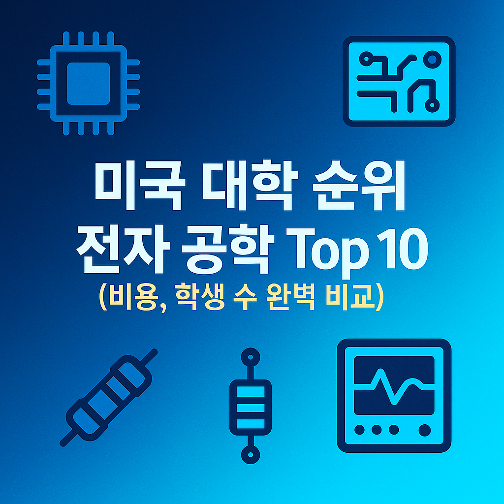 미국 대학 순위-전자 공학 TOP 10 (비용, 학생 수 비교) 이미지
