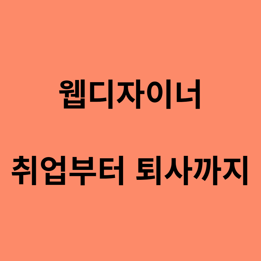  웹디자이너 취업부터 퇴사까지 경험담