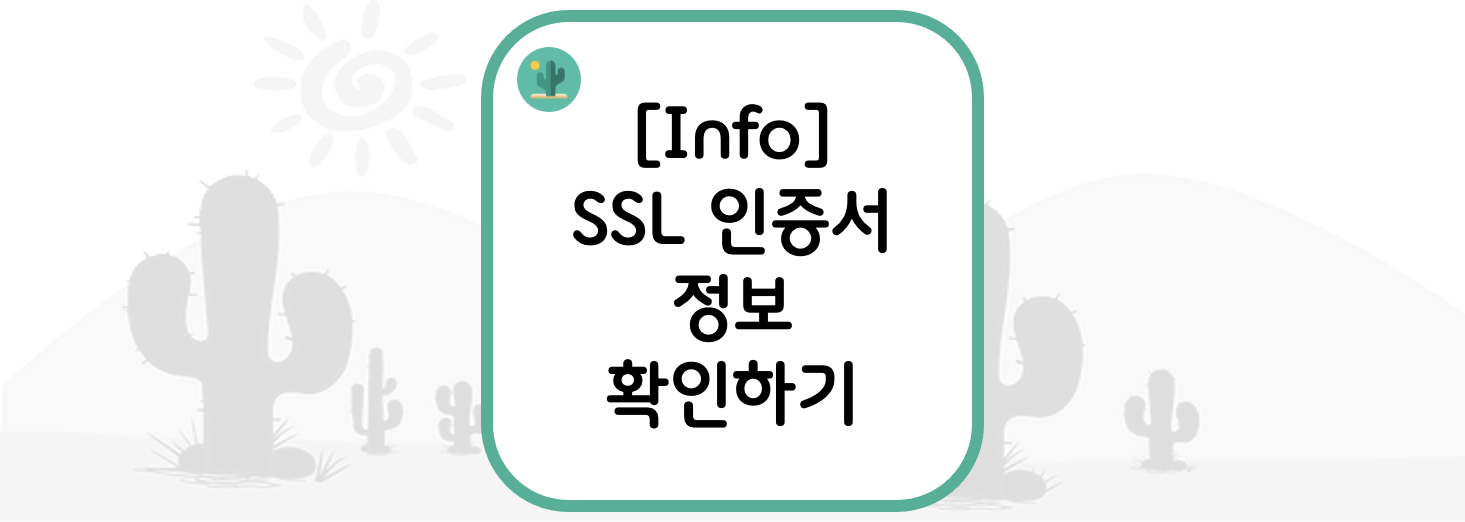 [Info] SSL 인증서 정보 확인하기